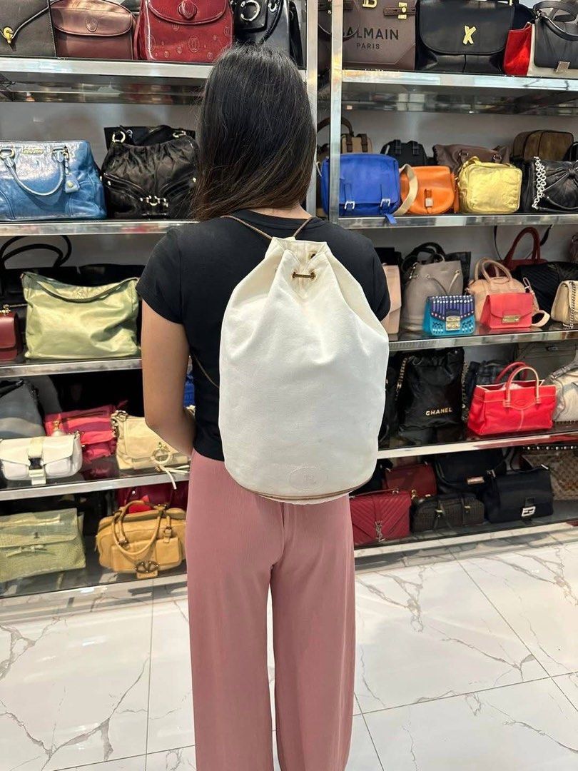 Hermes Canvas Bucket Backpack Authentic💯💯💯 (Category: Luxury Bags & Wallets) located in Davao. Submitted by preloveditems21davao (Listing ID 1441019158, Image 2). Description: Small to Medium size With generic dustbag .