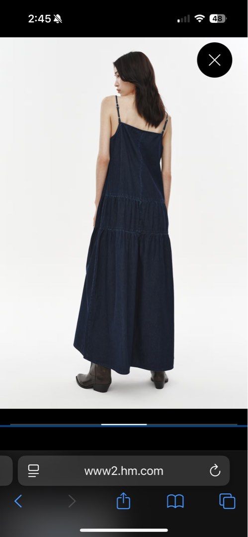 H&M Denim Midi Dress (Category: Dresses) located in Manila. Submitted by dedeeeeeeeyyy (Listing ID 1441011448, Image 2). Description: pm me for actual ww srp is 1,790.