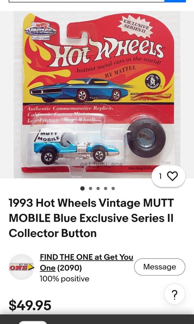 Hotwheels Vintage Collection (Category: Vehicle & Diecast Models) located in Baguio. Submitted by kikay_moto (Listing ID 1440958147, Image 3). Description: Baguio City area Sealed item.