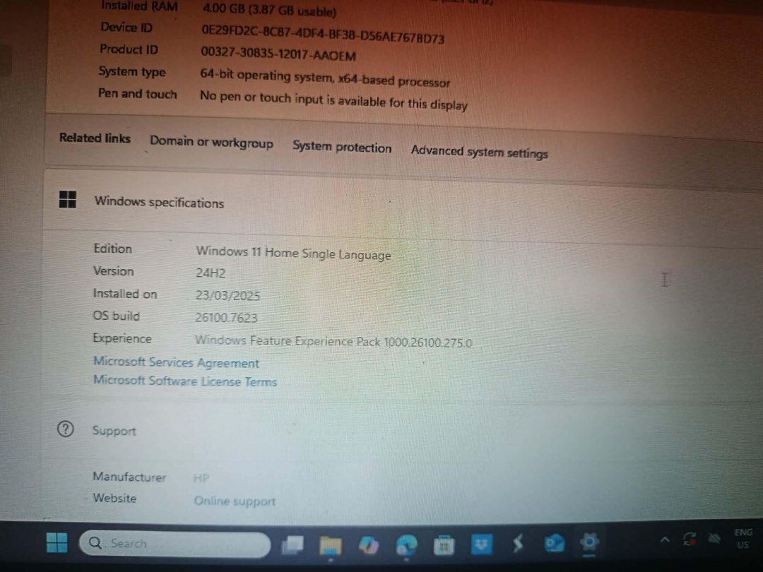 HP Laptop - Intel Core i3, 4GB RAM, 1.14TB Storage (Category: Laptops & Notebooks) located in Manila. Submitted by michaelaalellyne (Listing ID 1441072373, Image 1). Description: Model: HP Laptop 14s-cf0136TU Issues: Normal Dents, Battery (need palitan, goods gamitin if nakasaksak, hindi malag and namamatay) 6k po pero 5k kung kunin po agad. - HP Laptop - Intel(R) Core(TM) i3-8130U CPU @ 2.20GHz - 4.00 GB RAM - 1.14 TB Storage - Windows 11 Home S