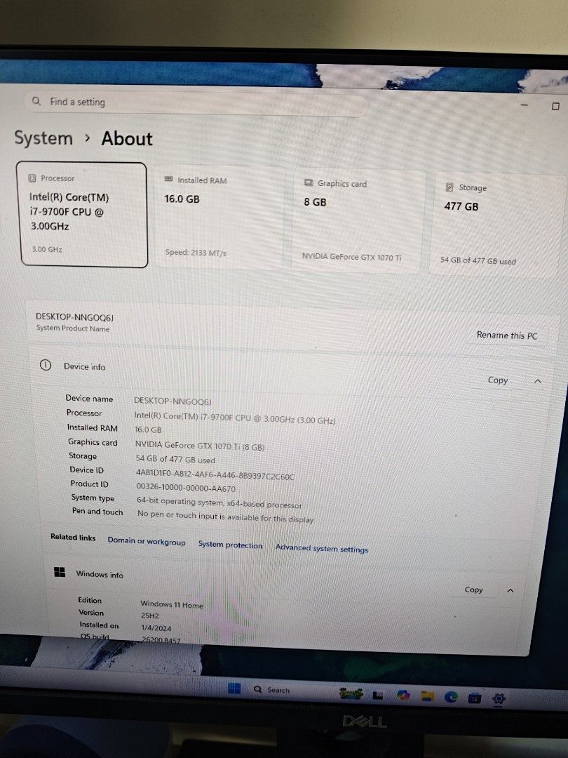 i7 9700f gtx1070ti desktop pc computer intel CPU Nvidia469040631341404163