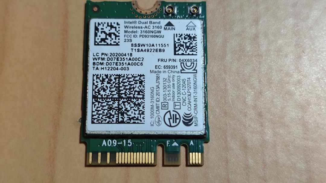 Intel Wireless AC-3160 Wifi Card469544774947973120