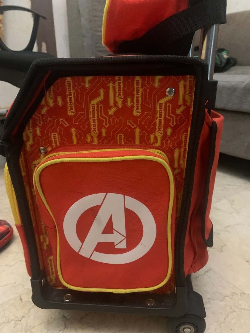 Iron Man Rolling Backpack, Lunch Bag, Pencil Case & Water Bottle (Category: Backpacks) located in Manila. Submitted by missusmarinas2914 (Listing ID 1440991439, Image 3). Description: - Cool Iron Man rolling backpack set for kids. - Includes matching lunch bag, pencil case, and AquaFlask water bottle. - Perfect for school or travel adventu - Features iconic Iron Man and Avengers logos. - Spacious interior for books and school supplies. - Backpack