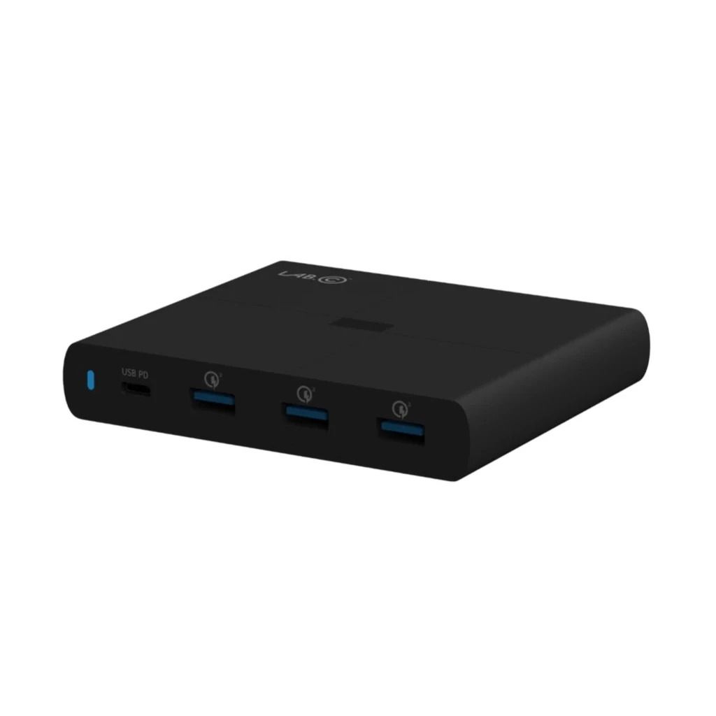 LAB.C X4 4-Port Charging Station 90W (Category: Chargers) located in Manila. Submitted by bimmbbbb (Listing ID 1441129652, Image 3). Description: - Charge multiple devices at once with a powerful 90W output. - Equipped with 1 USB-C PD port for fast charging compatible devices. - Includes 3 USB-A ports for broader device compatibility. - Ideal for charging laptops, tablets, and smartphones. - Compact and portable design, perfect for travel or home