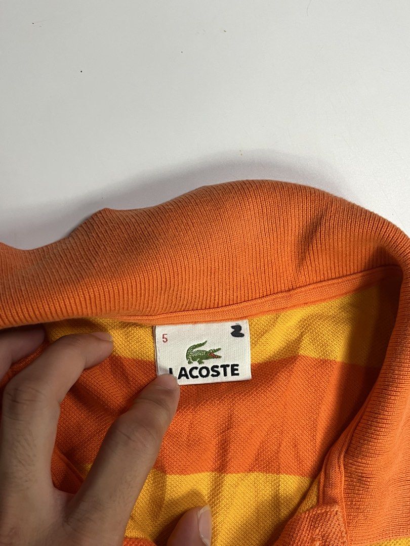 Lacoste stripes (Category: Tshirts & Polo Shirts ) located in Lipa City. Submitted by _thriftitcloud (Listing ID 1441105920, Image 3). Description: 22x28.