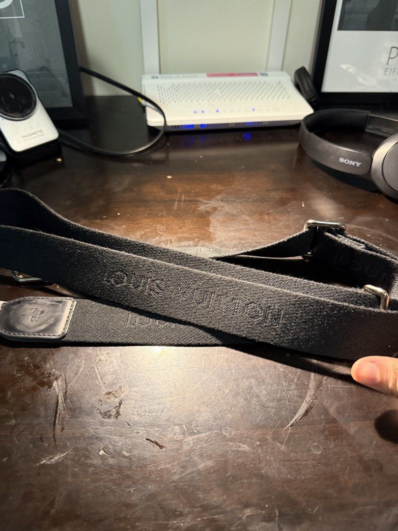 Louis Vuitton Black Monogram Canvas Strap (Category: Luxury Bags & Wallets) located in Mandaluyong City. Submitted by huntervip (Listing ID 1440955074, Image 1). Description: - Authentic Louis Vuitton strap - Black canvas with Louis Vuitton letters - Leather trim with embossed initials FB ( Dad) - Adjustable length with metal hardware - Clasp features LV logo - Ideal for personalizing your handbag.