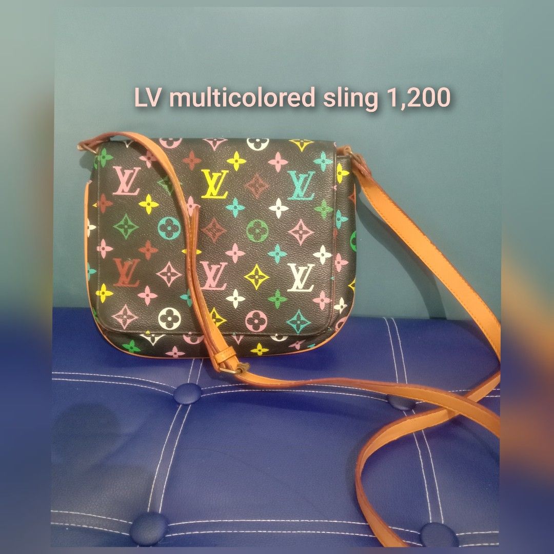 LV Multicolored Monogram Sling Bag (Category: Luxury Bags & Wallets) located in Cebu City. Submitted by liezhoard (Listing ID 1441105550, Image 1). Description: LV multicolored sling bag. Classic monogram print with vibrant colors. Adjustable strap for comfortable wear. Great for everyday use. A fun pop of color for any outfit..