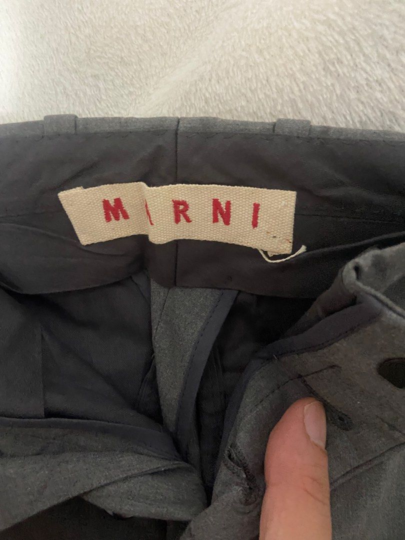 Marni Gray Trousers Size 44 or 28 (Category: Trousers) located in Manila. Submitted by fashionistomnl (Listing ID 1440992457, Image 2). Description: Marni Gray Cotton Brand New Trousers in Size 44/28 Bought this at archives and never got to wear it. Super nice fabric and very light weight..