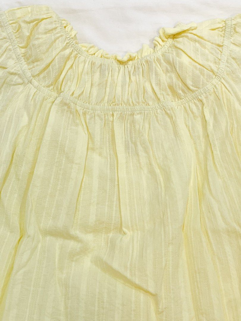 Marvin Le Yellow Puff Sleeve Button Up Blouse (Category: Blouses) located in San Isidro. Submitted by kosfei (Listing ID 1441114527, Image 3). Description: help me clean up my closet >< all items are pre-loved, most are unused or worn only once! visit my ig @riclauset for more info ^^ .