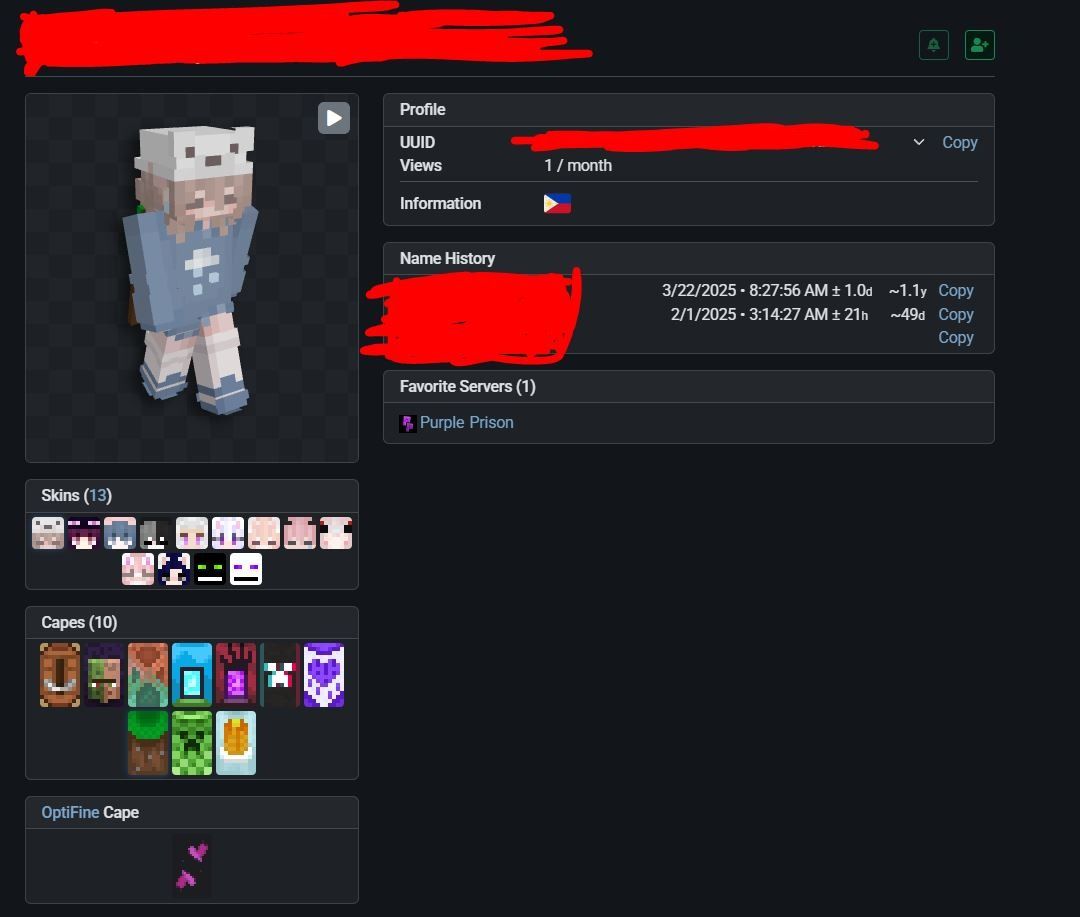 Minecraft Java & Bedrock Edition | 11 Capes | Hypixel VIP Rank (Category: Game Gift Cards & Accounts) located in San Pedro. Submitted by zhenryuu (Listing ID 1419296391, Image 3). Description: Edition: Java & Bedrock Edition Exclusive Cosmetics: Includes multiple Capes ( Optifine cape is NOT included ) Hypixel Server Rank: VIP (Permanent) ATTENTION: Before playing on a new Hypixel account, make sure to change your IP if you’ve been banned there b