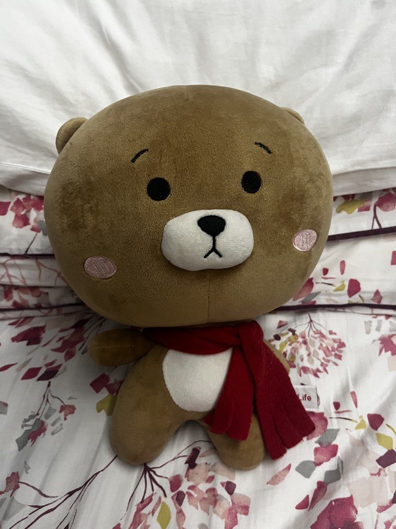 MINISO Life Brown Bear Plush with Red Scarf (Category: Toys & Games) located in San Juan City. Submitted by jwipshcart (Listing ID 1441118554, Image 1). Description: - Adorable brown bear plush toy from MINISO Life. - Features a charming red scarf. - Super soft and huggable material. - Ideal for collectors or as a thoughtful gift. - Approximately 45 cm in size. - Payment: GC4SH, Shipment: J&T.