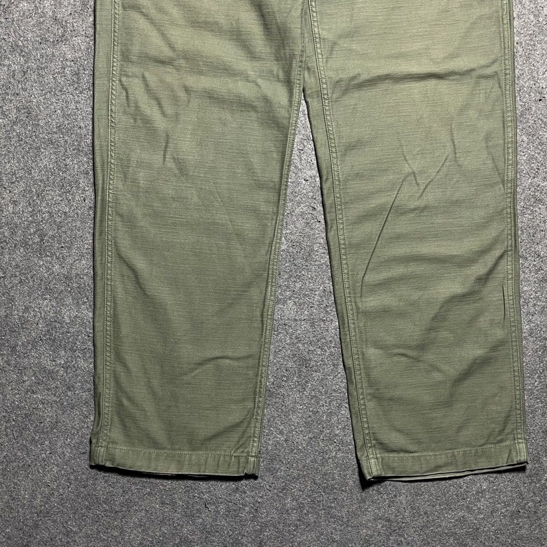 Musinsa Standard Type-ll Replica Fatigue Baker Pants (Category: Trousers) located in Zamboanga. Submitted by rag_20 (Listing ID 1441137939, Image 3). Description: Musinsa Standard Type-ll Replica Fatigue Baker Pants Musinsa Standard Replica Fatigue Baker Pants or Back Satin Officer Pants, Features side adjusters on the waistband, durable button closures, and utility pocket stitching inspired by classic military fatigue OG-107 trousers. Size: 32 1