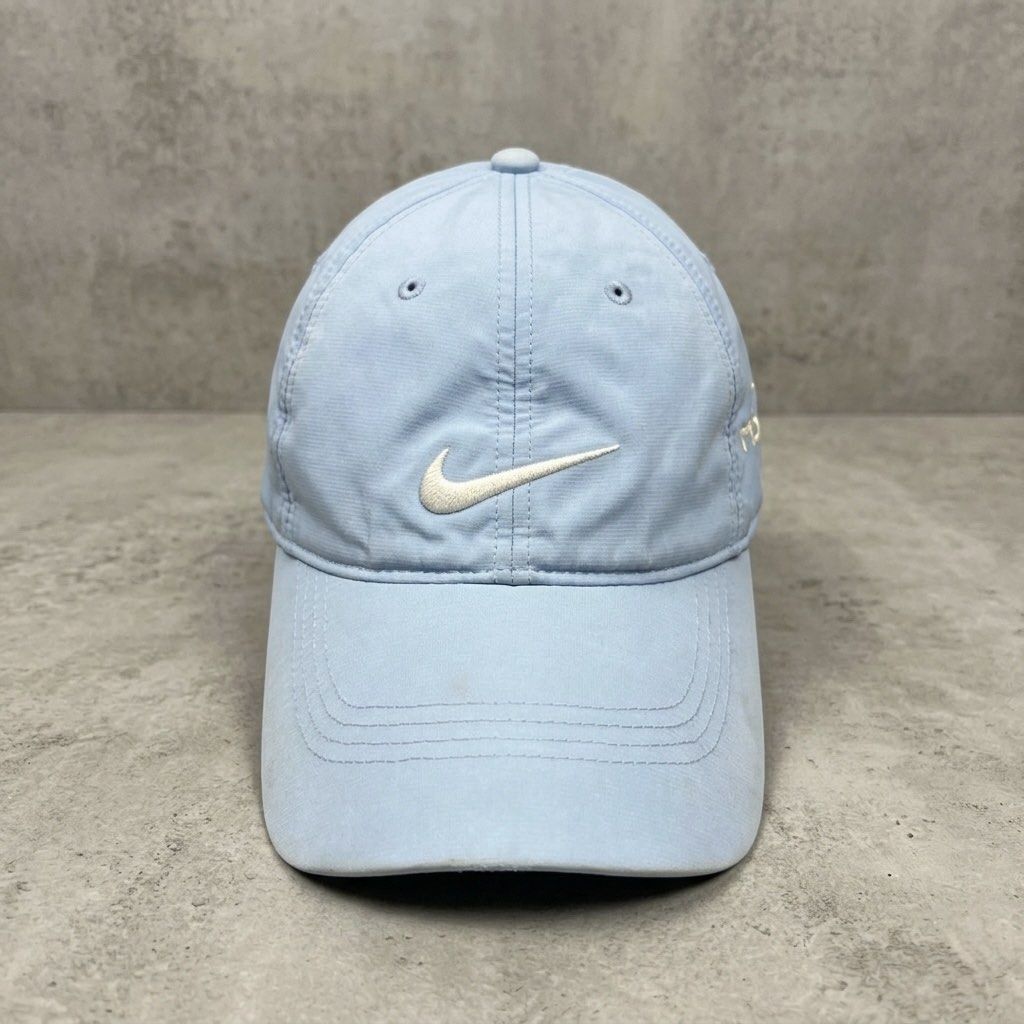 Nike Performance Baseball Cap Light Blue Cisco Corporate Branding Adjustable (Category: Caps & Hats) located in Paranaque City. Submitted by thepopneverstops (Listing ID 1440920634, Image 1). Description: Condition Rating: 7/10. This is a well-loved, lightweight performance hat in a soft light blue shade. The fabric shows minor signs of previous use, including some light fading or discoloration, which is reflected in the price. It remains fully f