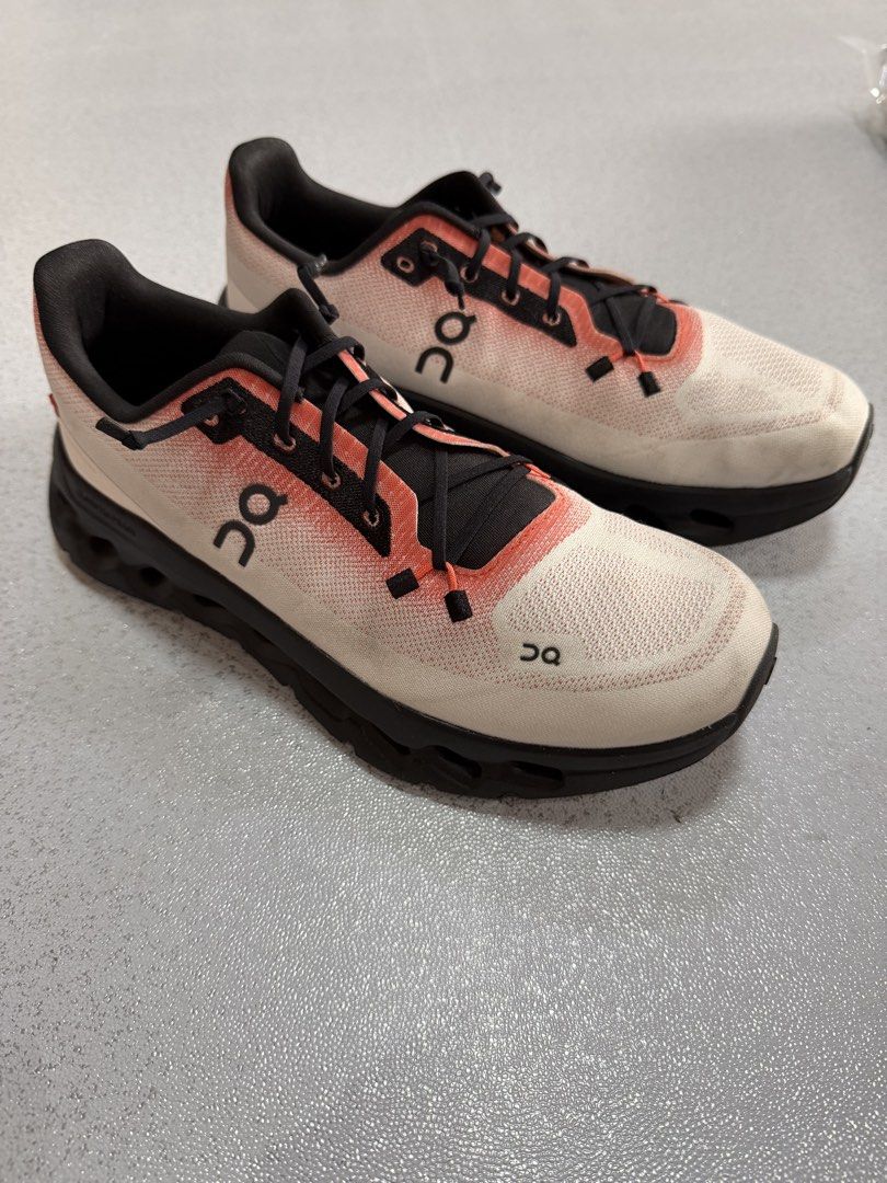 OnCloud Cloudtilt Flame Eclipse Max Cushion Running Shoes - White Orange Gradient (Category: Sneakers) located in Angeles City. Submitted by exate (Listing ID 1441110460, Image 2). Description: [PRELOVED] Authentic OnCloud Cloudtilt Flame Eclipse Running Shoes – White / Orange-Red Gradient / Black 📌 PRODUCT DETAILS: Brand: On (On Running) Model: Cloudtilt Colorway: Flame Eclipse Key Features: Monster CloudTec® elements for maximum cushioning, po
