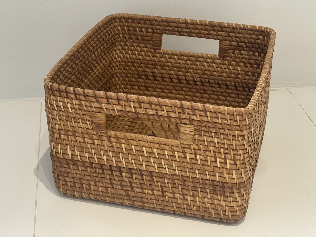 Original Muji Stackable Rattan Square Basket469323444882001920