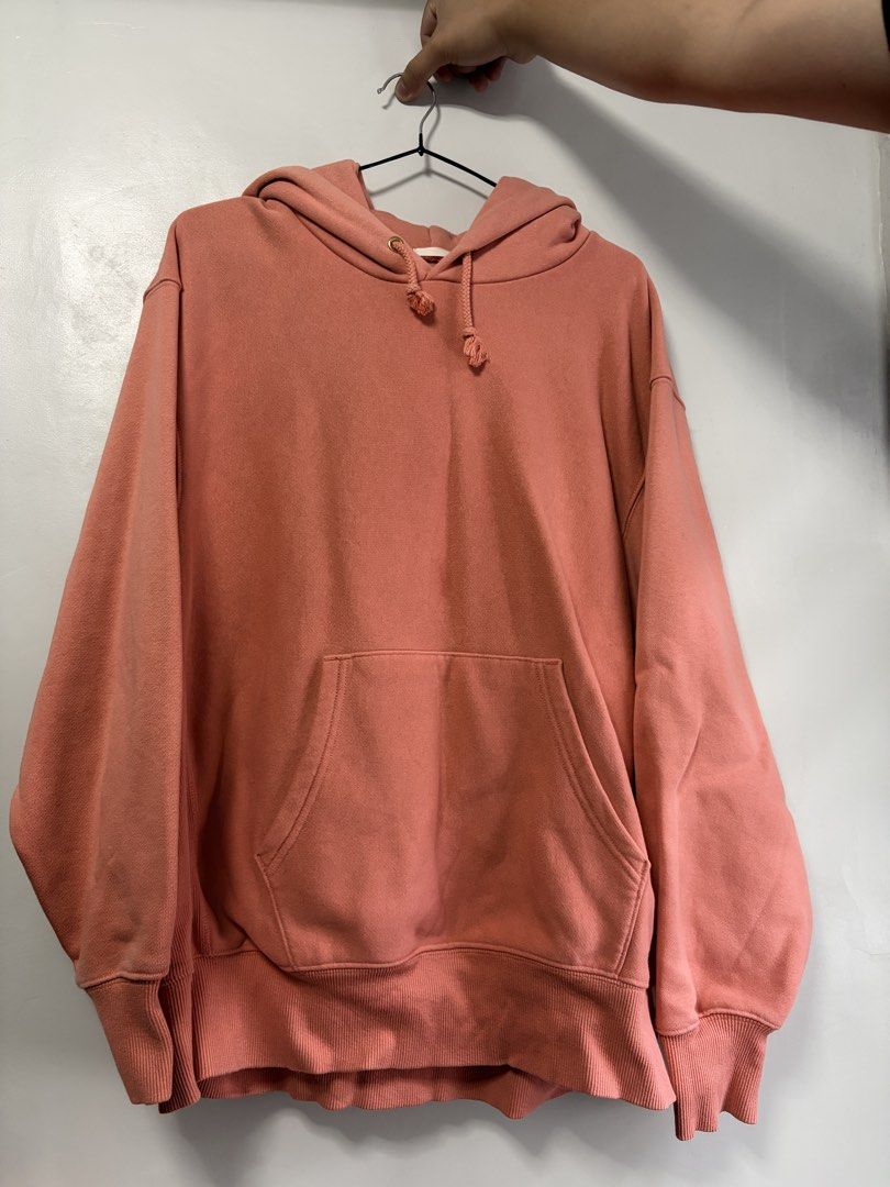 GU Oversized Coral Pink Hoodie (Category: Coats, Jackets and Outerwear) located in Tanza. Submitted by iamdhana (Listing ID 1440954683, Image 1). Description: - Super comfy oversized hoodie - Nice coral pink color - Front pocket - Drawstrings on the hood - Great for casual wear, lounging, or running errands - Easy to style with jeans or shorts Thick Fabric Bought in Japan RFS: Decluttering.