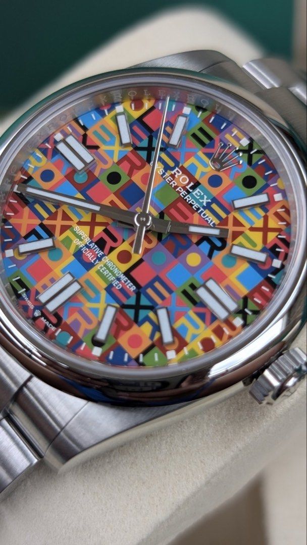 Oyster Perpetual OP 41mm multicolor jubilee dial (Category: Luxury Watches) located in San Juan City. Submitted by ajtswisswatches (Listing ID 1440996139, Image 2). Description: New Model 2026 -ROLEX OYSTER PERPETUAL -size: 41MM - multi color jubilee puzzle dial -Ref #134300 -steel bracelet - Condition: 10/10 Brand new unworn - warranty until 2031 - Complete set (Full set) PHP 1,560,000 Pick up Green hills San Juan - all watches are 100% Legit (o