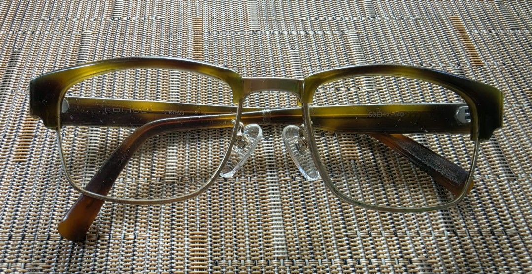 POLICE Eyeglasses Tortoiseshell Metal Frame (Category: Sunglasses & Eyewear) located in Naga. Submitted by solamia (Listing ID 1440968566, Image 1). Description: - Classic rectangular eyeglasses - Tortoiseshell acetate top and arms - Metal lower rim - Clear lenses fitted (ready for prescription) - Stylish for everyday wear.