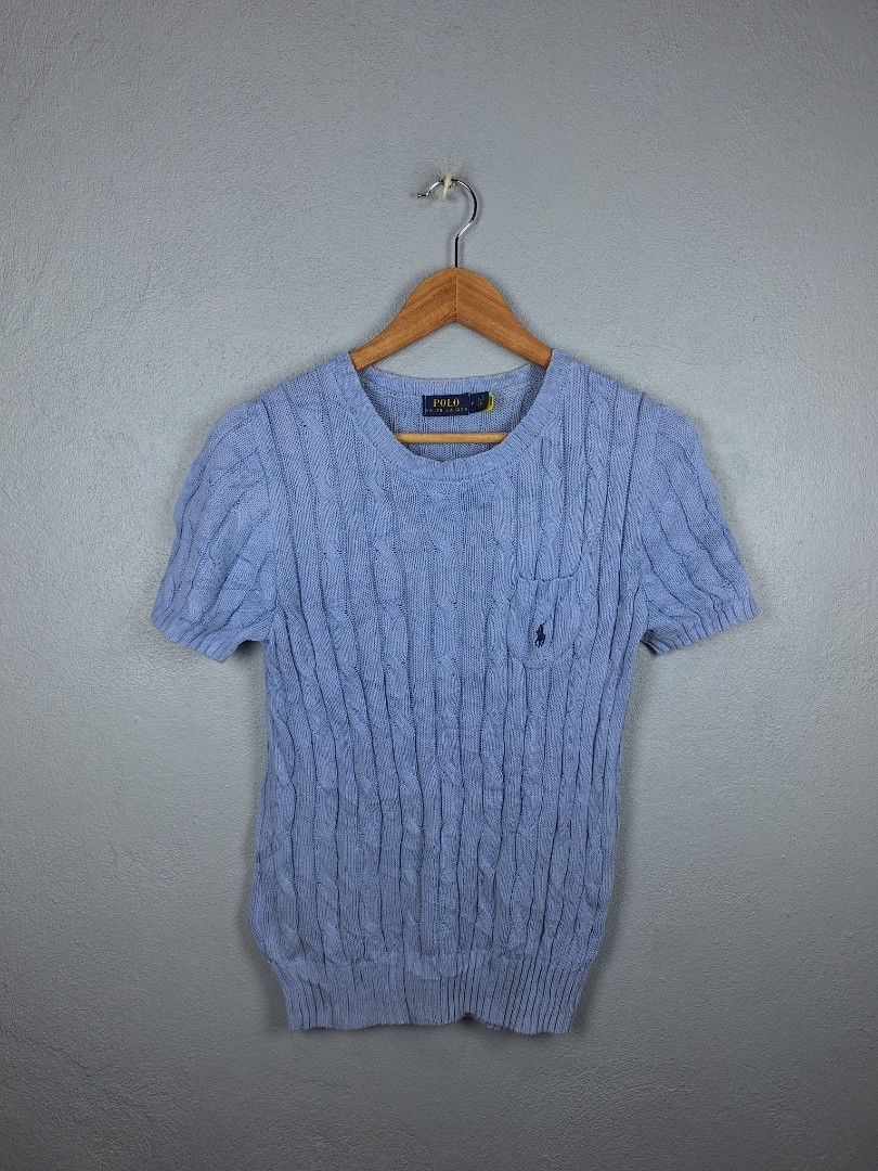 Polo Ralph Lauren Cable Knit Sweater (Category: Blouses) located in Sibulan. Submitted by studioxano (Listing ID 1441096983, Image 1). Description: RL knitted womens top -P1000 + Sf size M excellent condi 9.5/10 color rate no issue needwash Loc: Dumaguete city.