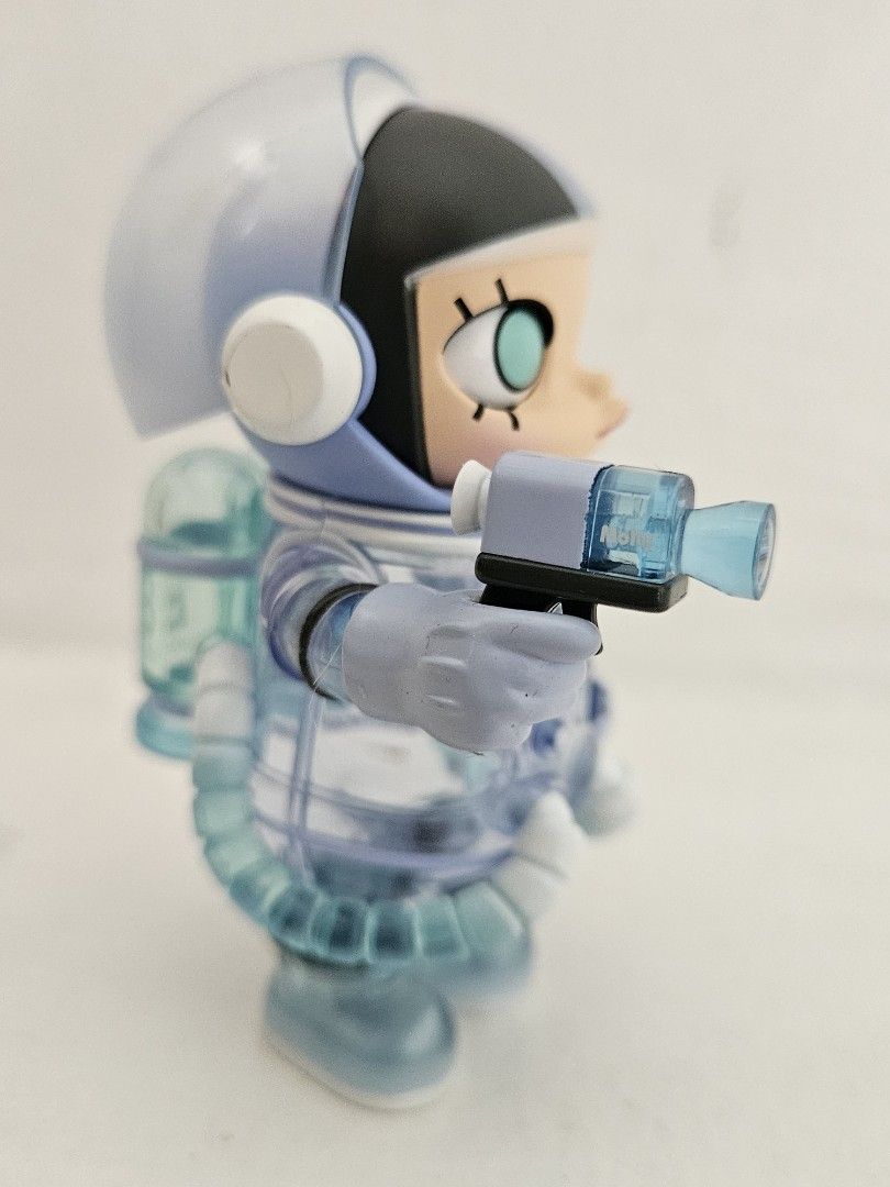 Pop Mart Space Molly v2 Glacier Rare (Category: Designer & Blind Box Toys) located in Quezon City. Submitted by destashingme (Listing ID 1441003600, Image 2). Description: - Mega Space Molly Glacier figure - Transparent blue astronaut design - Comes with collectible card - Ideal for Molly fans and collectors - Unique collectible piece.