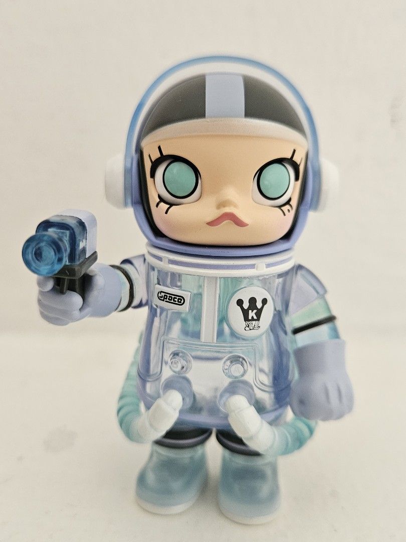 Pop Mart Space Molly v2 Glacier Rare (Category: Designer & Blind Box Toys) located in Quezon City. Submitted by destashingme (Listing ID 1441003600, Image 1). Description: - Mega Space Molly Glacier figure - Transparent blue astronaut design - Comes with collectible card - Ideal for Molly fans and collectors - Unique collectible piece.