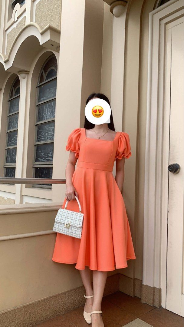 Preloved Customized Church Dress (Category: Dresses) located in Quezon City. Submitted by heaven13e (Listing ID 1440952723, Image 2). Description: Preloved Customized Dress 👗 - zipper back - waist tie - with pocket DETAILS‼️ Length: 37 inches Size: S-M Waist : 26-27 Condition: GOOD AS NEW‼️ Used only ONCE Actual color: Salmon Orange Selling price: 1500 (negotiable) Mop: Gcash Mod: Lalamove 📍Quezon City #thanksgiving #incdress #churchdress #prel