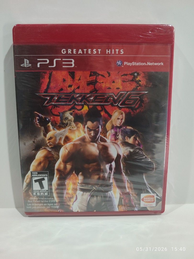 PS3 - Tekken 6 (BRAND NEW) "R1" (Category: PlayStation) located in Mendez-Nunez. Submitted by sf2_gameshop (Listing ID 1441027738, Image 1). Description: PLEASE READ CONDITION: Brand new and sealed (Y-fold) however, the plastic cover of the case has some warping (pls. refer to the posted photos). GENRE: Fighting MODE: 1 to 2 players REGION: 1 - US/Canada VOICE: English TEXT: English MANUAL: English Feel free to chat for any inquiries and I'm invi