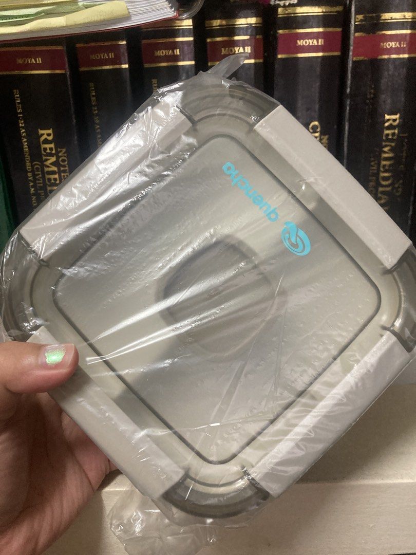 Quencha Lunch Box (1100 ml) - Preloved (Category: Food Organization & Storage) located in Manila. Submitted by maan_madp (Listing ID 1440961649, Image 2). Description: - Preloved Quencha Lunch Box - Capacity: 1100 ml - Color: Sand - Features a compartmentalized interior for food separation - Secure and tight-fitting lid - Ideal for packing balanced meals - Durable and practical design - Used during licensure exams.