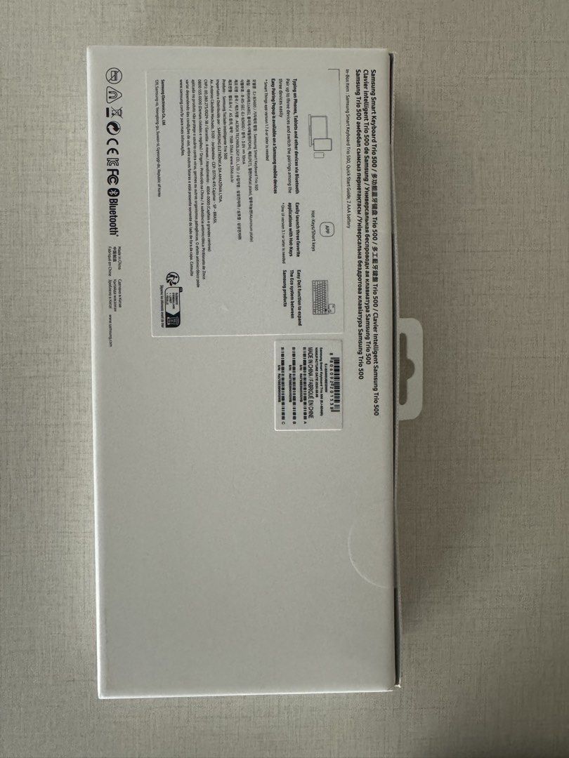 Samsung Smart Keyboard Trio 500 (Category: Computer Keyboard) located in Makati City. Submitted by gonz4669 (Listing ID 1440961019, Image 2). Description: - Samsung Smart Keyboard Trio 500 - Connects via Bluetooth - Slim and portable design - Multi-device connectivity - Ideal for on-the-go typing - Includes dedicated quick-access keys - Brand new, sealed box.