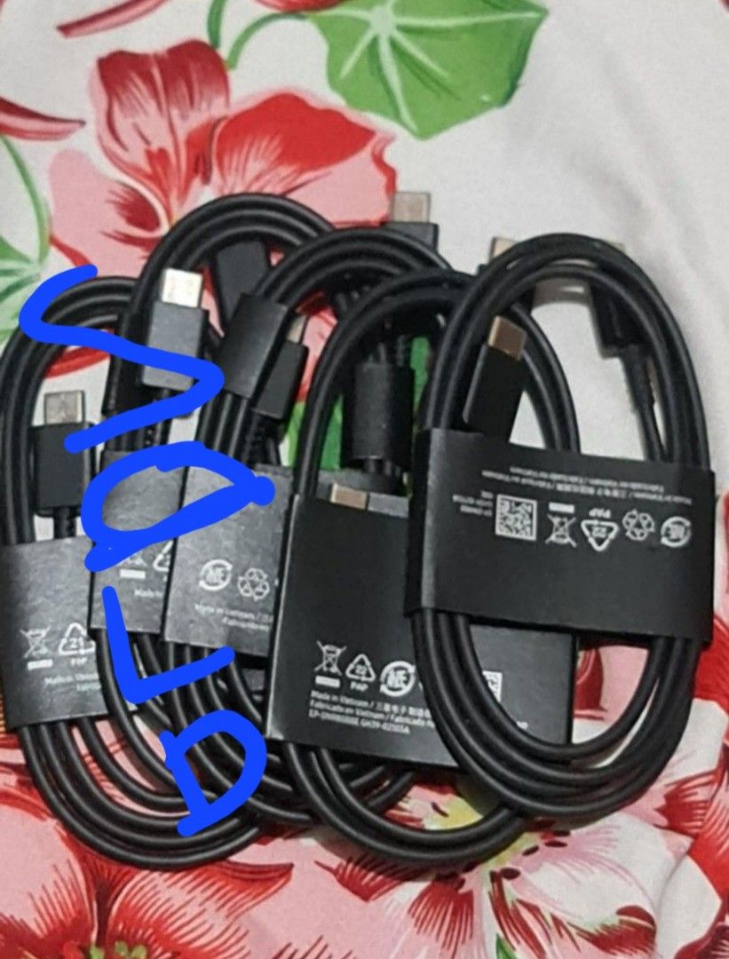 Samsung type-C Charging Cable (Category: Chargers & Cables) located in Rodriguez. Submitted by Branded100 (Listing ID 1415787559, Image 1). Description: 2 pcs avail only - New, unused black type-C charging cables. - Suitable for charging and data transfer. - Compatible with type-C devices. - Each cable is individually packaged. - Ideal as a replacement or spare cable..