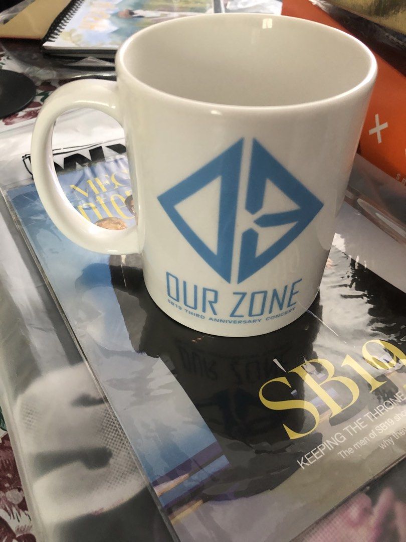 SB19 Merch Our Zone Mug (Category: Other Merchandise) located in Cavite. Submitted by myprelovedstars (Listing ID 1441026477, Image 1). Description: Official Merch White Ceramic Mug SB19 "Our Zone" 3rd anniversary concert .