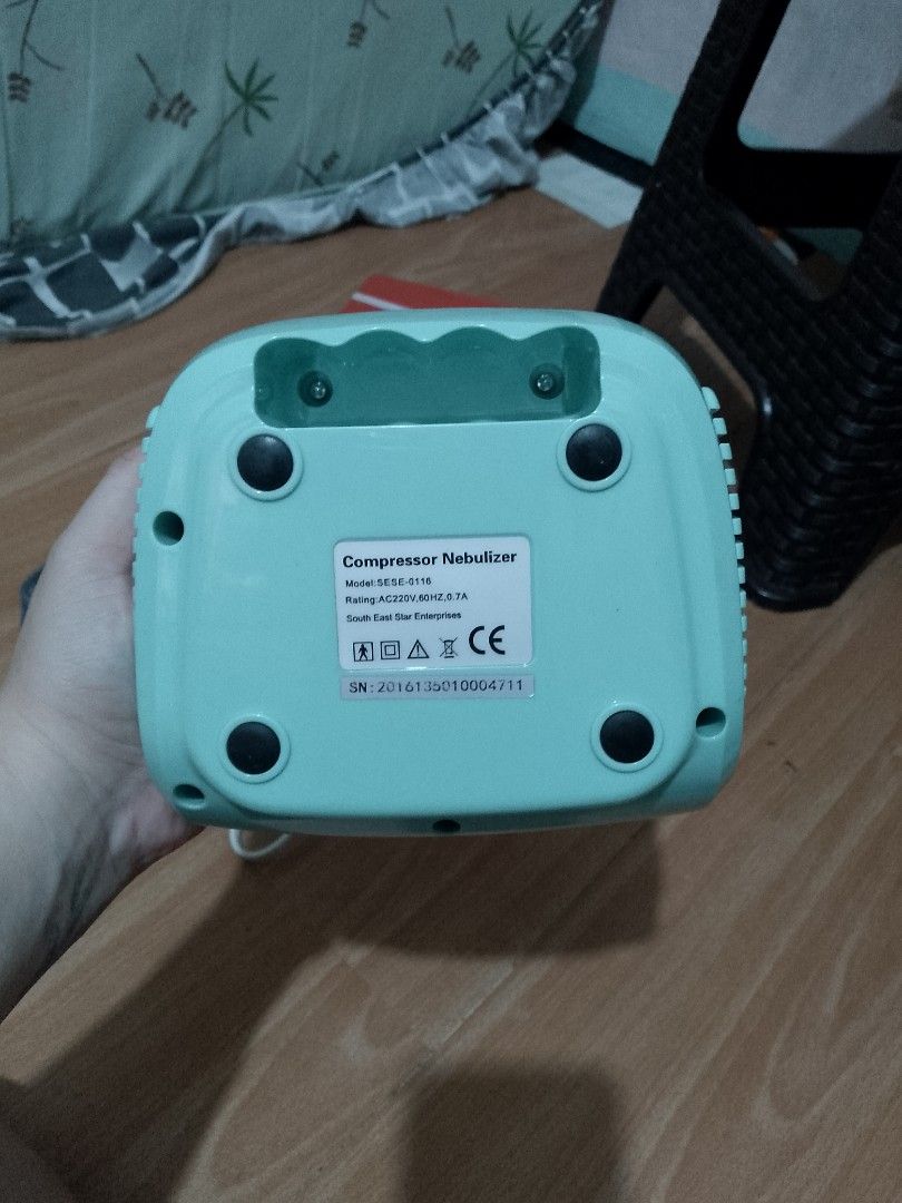 Sesemed Mini Compressor Nebulizer (Category: Medical Supplies & Tools) located in Pasig City. Submitted by lucy033025 (Listing ID 1440961075, Image 3). Description: - Sesemed mini compressor nebulizer - White and compact design - Includes nebulizer cup and tubing - Comes with spare filters - Ideal for home use - Original box included (shows wear, please check photos).