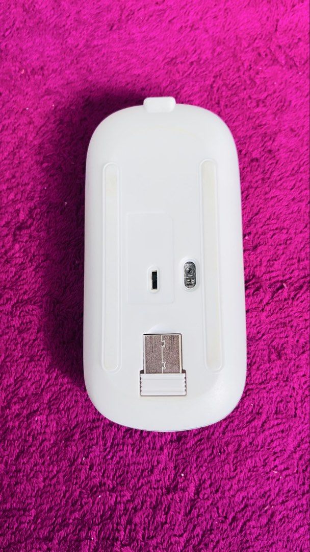 Silver Wireless Mouse with USB Receiver and Charging Cable469147496240926721