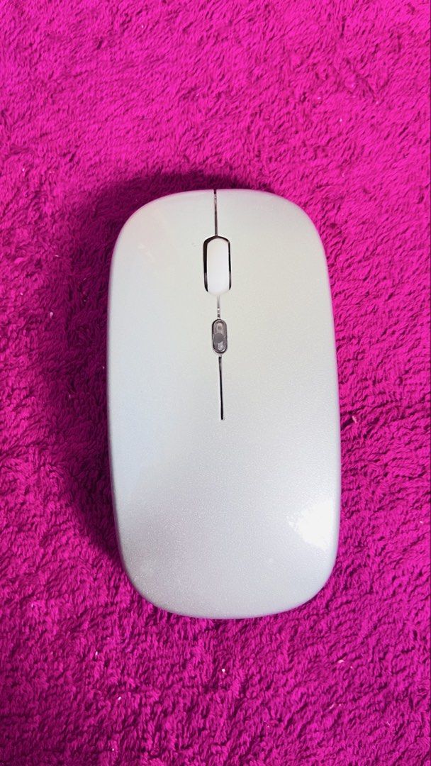 Silver Wireless Mouse with USB Receiver and Charging Cable469147496240926720