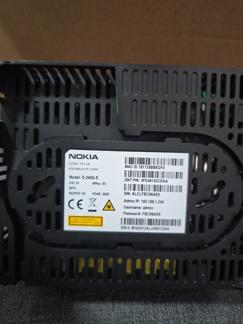 Singtel Nokia Optical Network Router G-260W-E469639508242606081