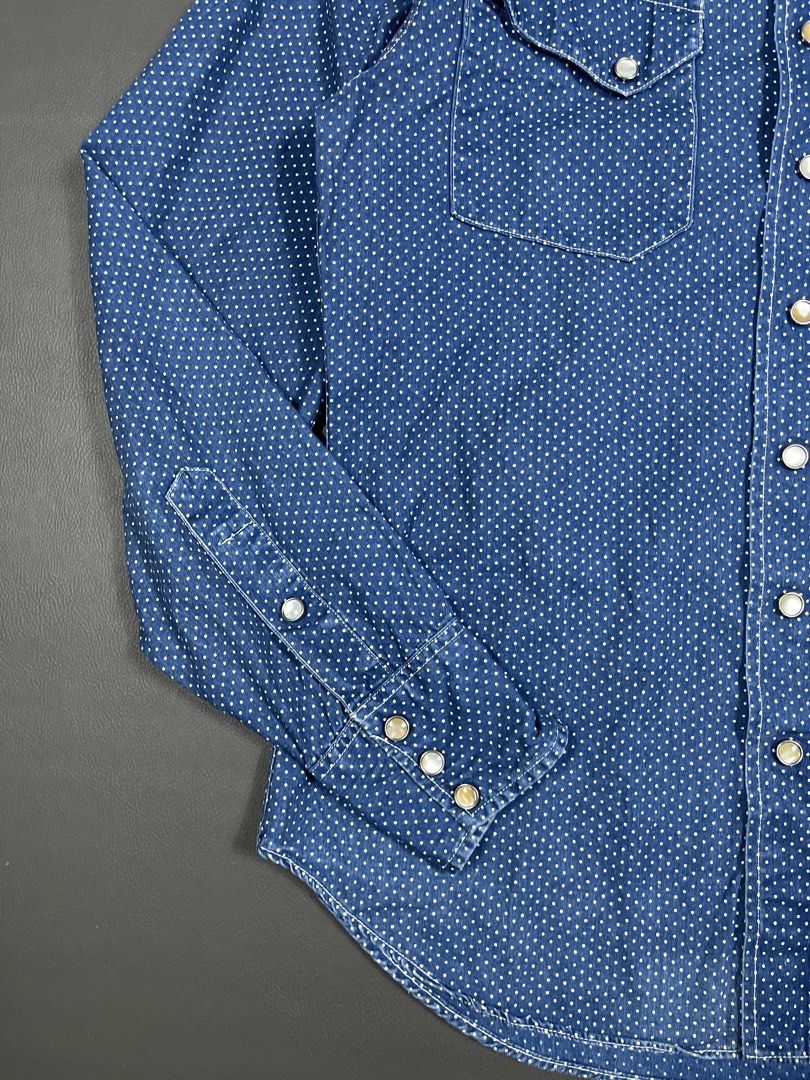 Sugar Cane Polka Dot Western Shirt (Category: Tshirts & Polo Shirts ) located in Caloocan City. Submitted by dapreluv (Listing ID 1441118060, Image 3). Description: Sugar Cane Polka Dot Western Shirt 4.5oz Made in Japan Width: 20” Shoulder: 17” Sleeves: 24” Length: 26” 1,700 .