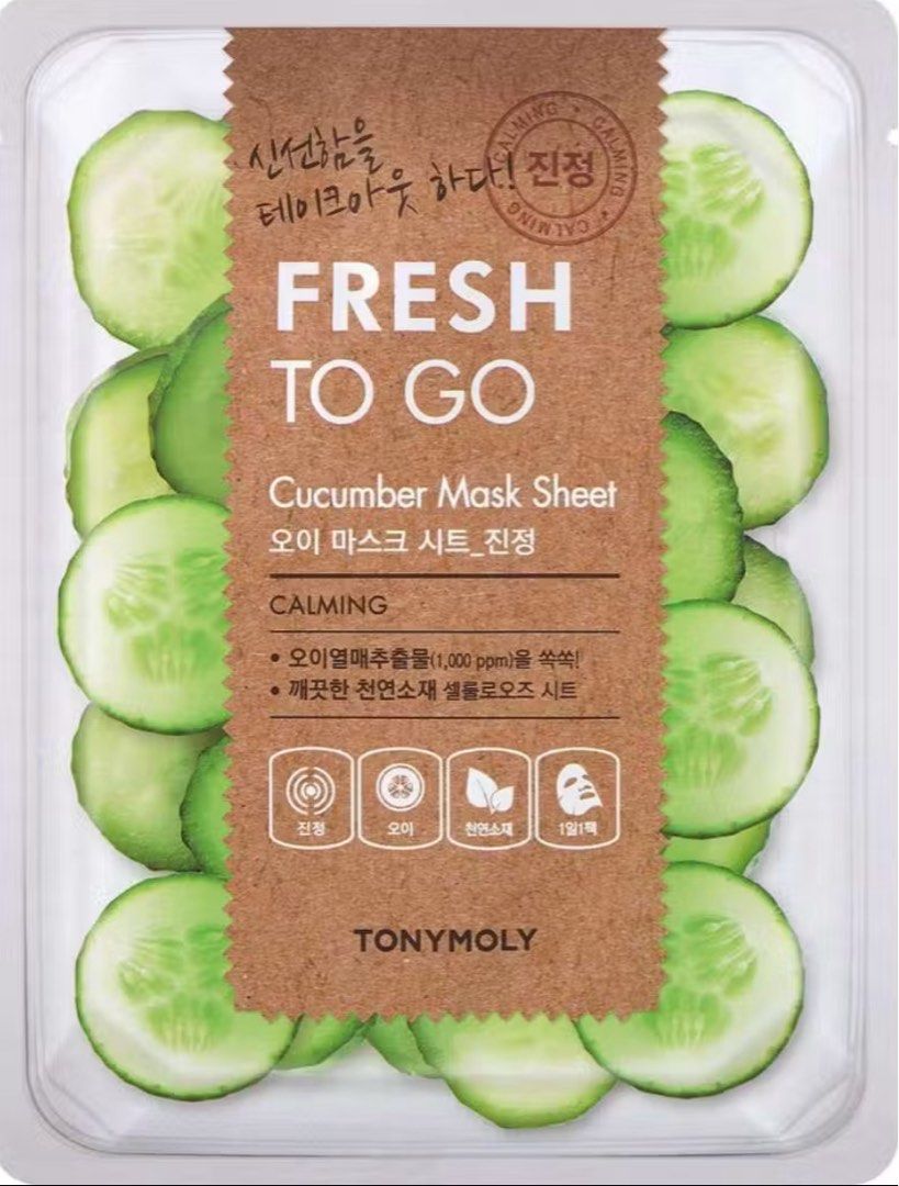 TONYMOLY Fresh To Go Mask Sheet 25g (Category: Face Care) located in Singapore. Submitted by scfifteen (Listing ID 1441077384, Image 1). Description: Brand new 1 pc Exp Jan 2029 Tags Tonymoly cucumber face mask sheet.