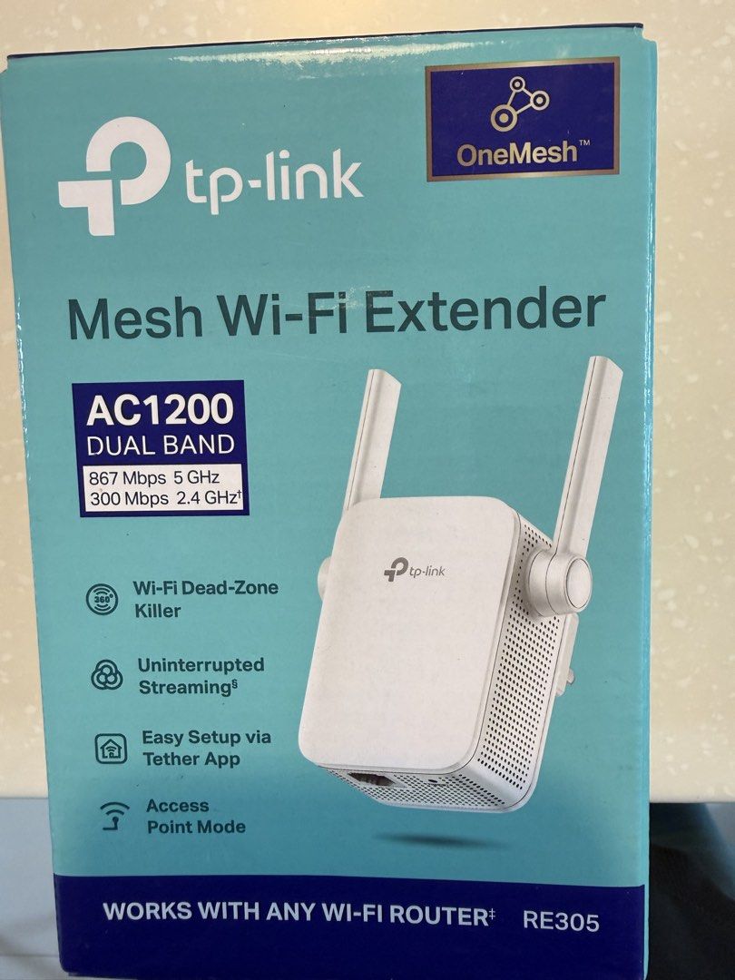 TP-Link AC1200 Dual Band Mesh Wi-Fi Extender RE305