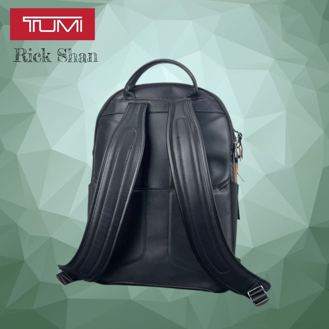 Tumi Backpack Black Carbon Fiber Leather (Category: Backpacks) located in Manila. Submitted by r1ckshan (Listing ID 1441013422, Image 3). Description: Tumi backpack in black. Features carbon fiber texture and leather accents. Multiple compartments, padded straps, and top handle. Perfect for daily use or travel..