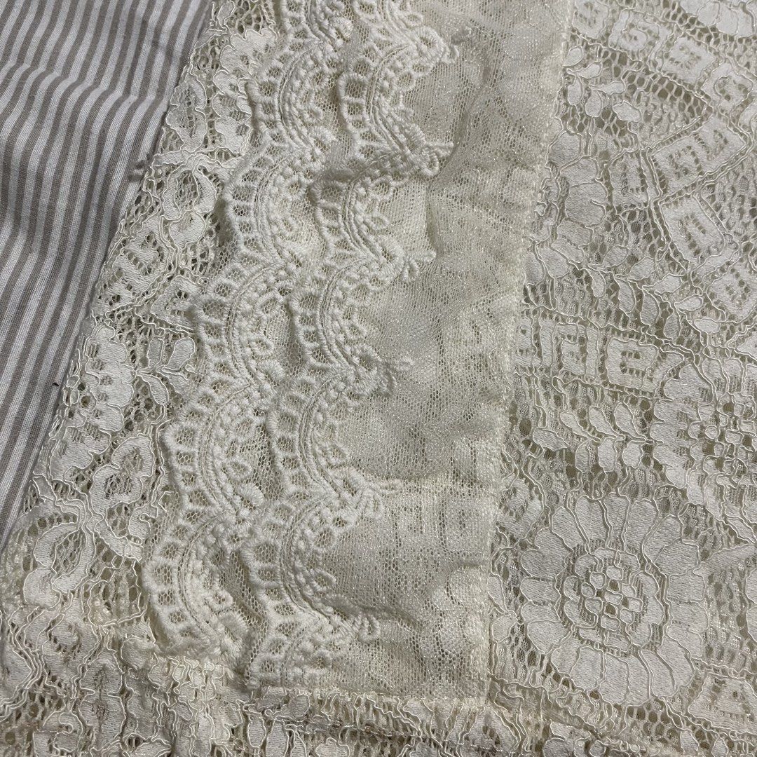 White Lace High Neck Sleeveless Top (Category: Sleeveless) located in Binmaley. Submitted by castilloar83486 (Listing ID 1441092893, Image 3). Description: PRICE CAN BE NEGOTIATED - Chic white lace top - Elegant mock neck design - Sleeveless with lace trim - Detailed floral and geometric lace pattern - Convenient button closure at the back - Versatile for dressing up or down Loc: Pangasinan J&T Express MOP: Gcash only.