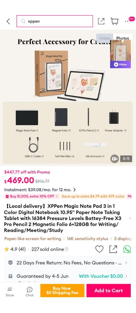 XP Pen Magic Note Pad 16K Pressure Levels Digital Notebook469553818937610244
