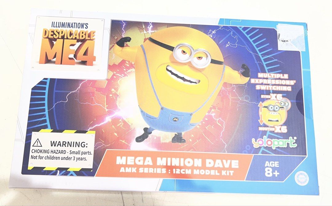 YOLOPARK Despicable Me 4 Mega Minion Dave Model Kit (Category: Figurines & Statues) located in Mandaluyong City. Submitted by kris3000 (Listing ID 1441117327, Image 1). Description: - Orig price is USD18 - Mega Minion Dave model kit from Despicable Me 4 - AMK series, stands 12cm tall - Poseable arms and interchangeable hands for dynamic display - Features a hidden banana compartment - Collectible item - other Minion models available! - Recommende