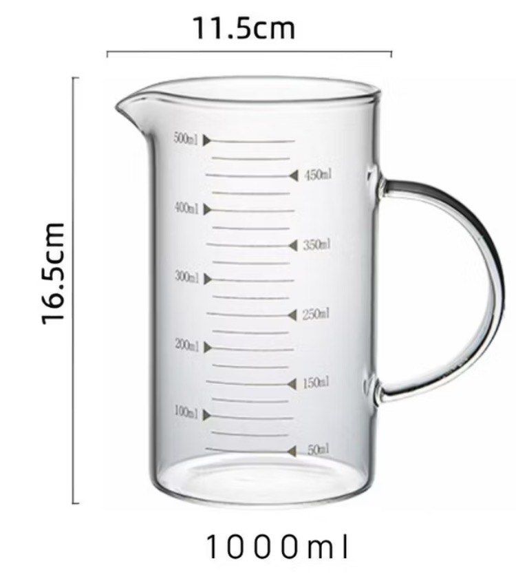 1000ml Glass Measuring Cup Mug with Handle444740087286353920
