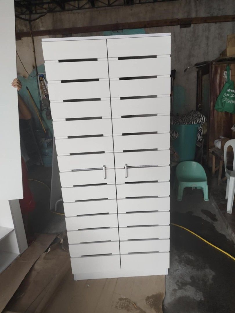 2 Doors Shoe Rock Cabinet (Category: Shelves, Cabinets & Racks) located in Manila. Submitted by morallosmariel2 (Listing ID 1435923163, Image 3). Description: - Stylish 2-door shoe rack cabinet - Available in various colors - Features multiple shelves for - Made with good quality materials - Same-day delivery available - Cash on delivery (COD) accepted - Bank transfer / G Cash payments - Free delivery in selected areas - Contact seller for bulk o