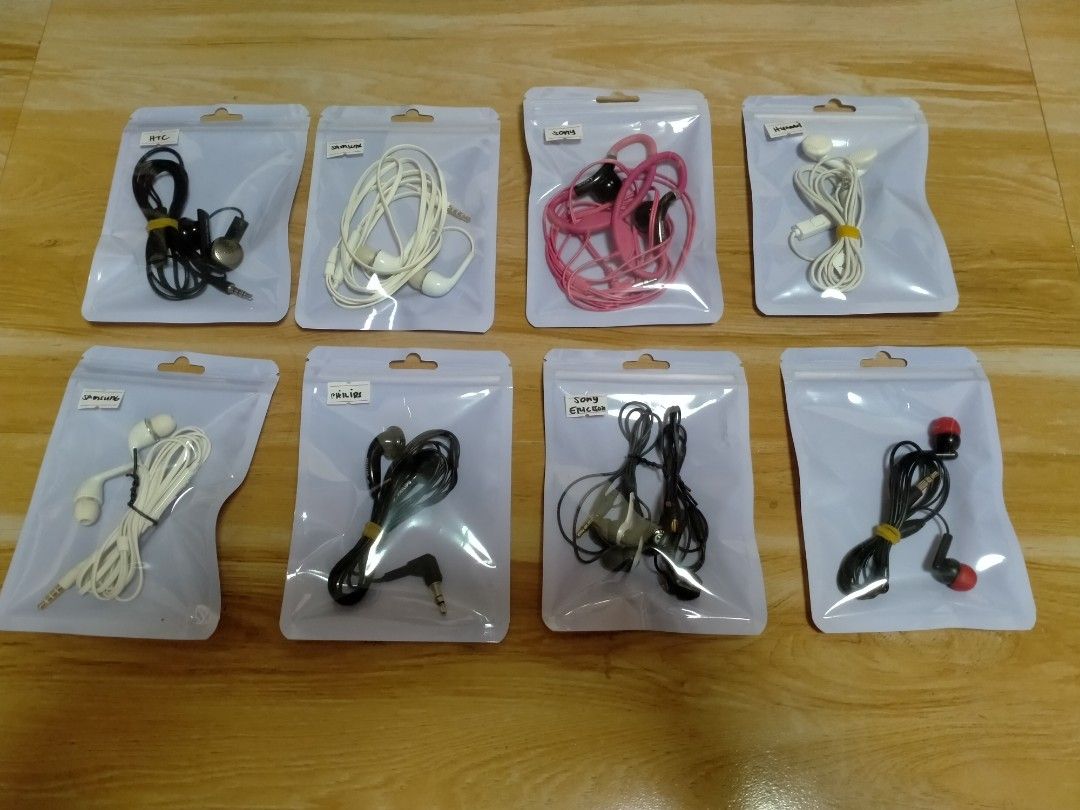 3.5mm JACK EARPHONES (Category: Earphones) located in Cabuyao City. Submitted by Bike_Clothing10 (Listing ID 1435965914, Image 1). Description: READ FIRST... FOR SALE: 3.5 mm EARPHONES All in Excellent Condition Loud Sound -SAMSUNG IN EAR- with VC/Mic PRICE: 800 -SONY CLIP PINK- PRICE: 800 -HTC INNOVATION- with VC PRICE: 800 -SONY ERICCSON- Short Wire PRICE: 550 each -HUAWEI- PRICE: 500 -PHILIPS- PRICE: 400 -UNBRANDED- PRICE: 250 PICK UP OR SHIPP