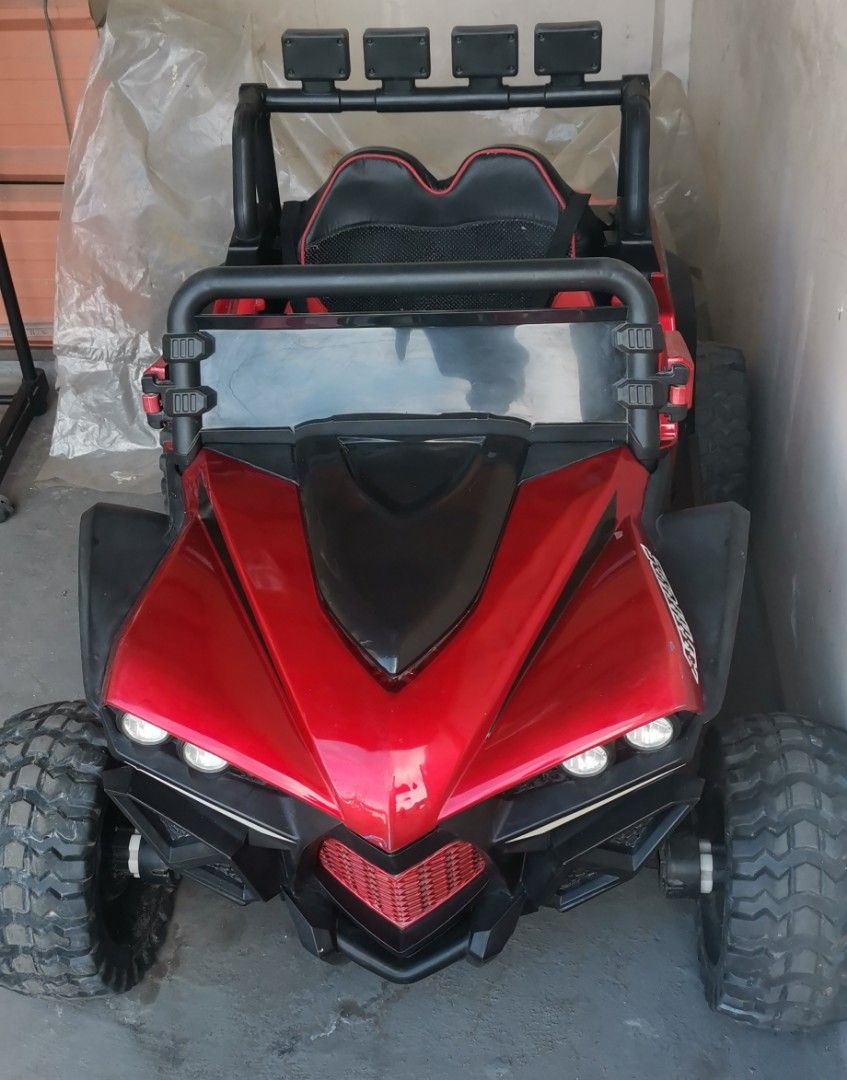 4X4 ATV Rechargeable for kids (RED) (Category: Remote Control Toys) located in Quezon City. Submitted by PamPausPrelovedItems (Listing ID 1435993864, Image 1). Description: 4X4 ATV RECHARGEABLE FOR KIDS ✅ Like new, charger and remote included ✅ With sound and indoor lights ✅ Headlights, brake lights signal lights ✅ Can input usb for music ✅ With fan ✅ Horn ✅ Door with lock ✅ Seatbealts ✅ Foldable side mirror ✅ Good up to 8yrs old ✨ Pick is prefer