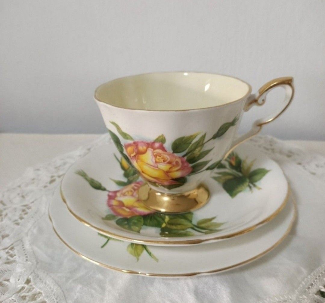 6 x Vintage Floral Tea Trio Sets444749733535436802