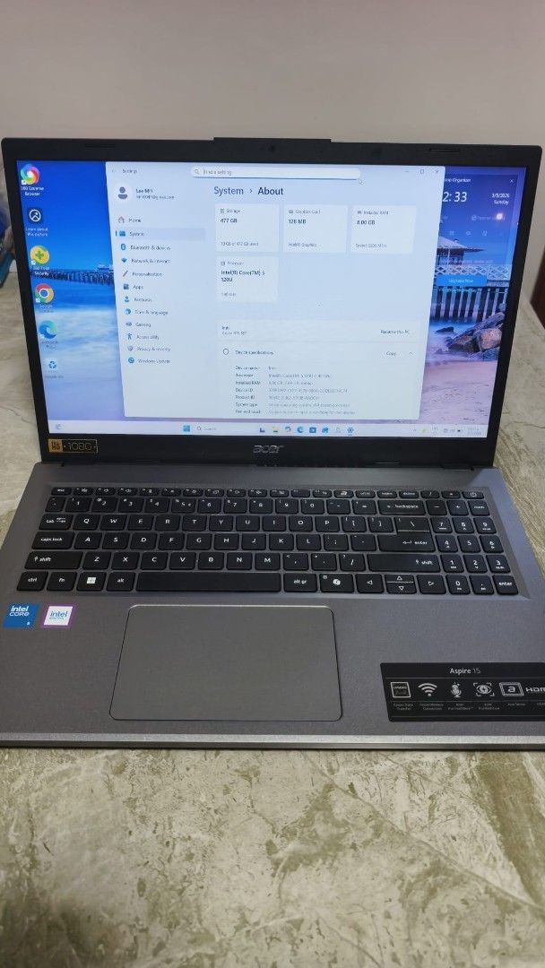Acer Aspire 5 Laptop - Intel Core i5, 8GB RAM