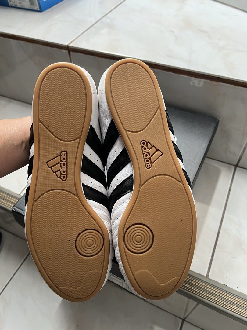 Adidas training shoes (Category: Sneakers) located in Paranaque City. Submitted by elle21fabfinds (Listing ID 1435984029, Image 2). Description: 100% authentic bought in store, excellent used condition. Size US 9.5 unisex. Used for a short time in taekwondo training. .
