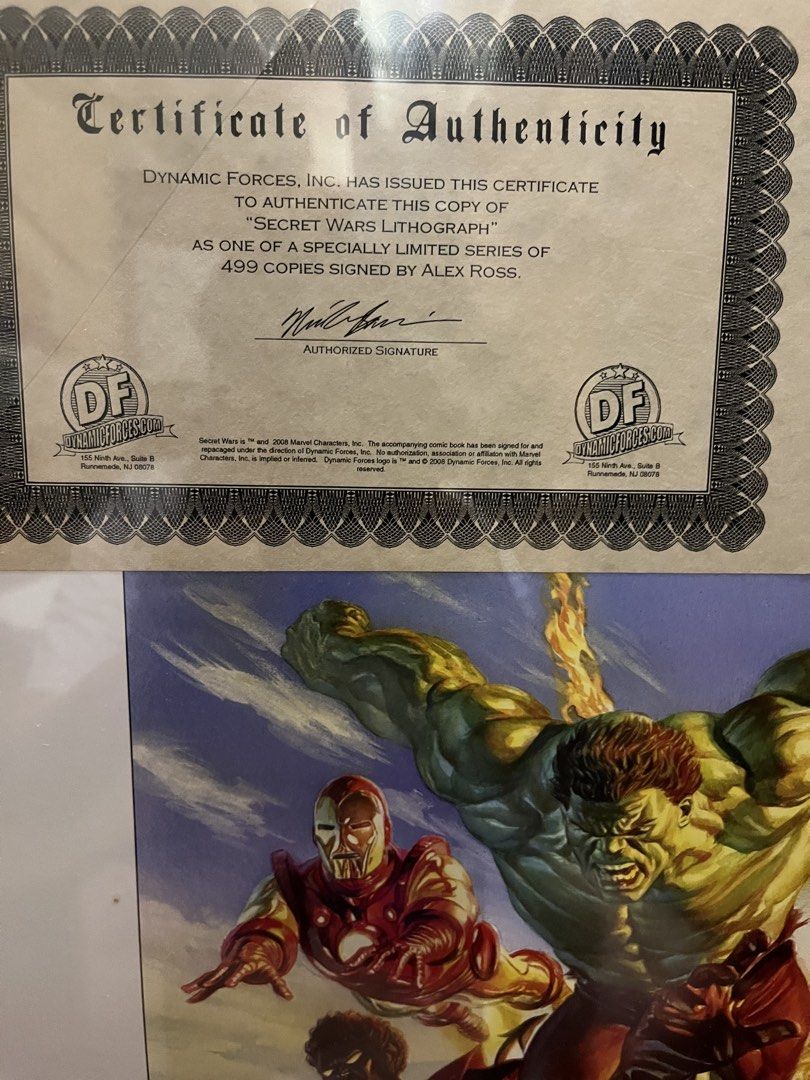 Alex ross signed df limited 499 lithograph marvel secret wars (Category: Comics & Manga) located in Binan City. Submitted by tripwirecollectibles (Listing ID 1436065604, Image 3). Description: .